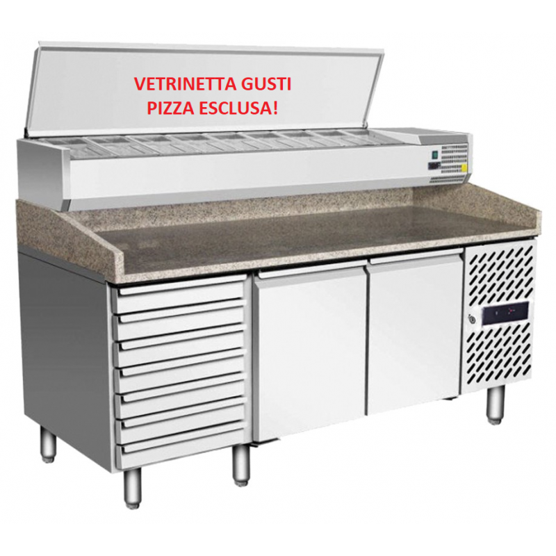 Banco Frigo Pizza 2 Porte 7 Cassetti Atosa Epf3480 Capacita 580 L